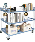 Heavy Duty Rolling Utility Cart With Lockable Wheels 600 Lb Capacity Large Size Gray Hammer Finish For Kitchen Office And Warehouse 39.5 Inch Deep 19.3 Inch Wide 39.5 Inch High