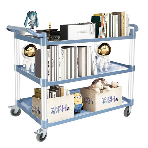 Heavy Duty Rolling Utility Cart With Lockable Wheels 600 Lb Capacity Large Size Gray Hammer Finish For Kitchen Office And Warehouse 39.5 Inch Deep 19.3 Inch Wide 39.5 Inch High