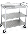 Built Tough 990 Lb Capacity Heavy Duty Rolling Utility Cart For Kitchen And Restaurant NSF Commercial Grade Metal Trolley