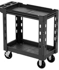 Heavy Duty Service Utility Cart With 36 Inch Ergonomic Height And 500 Pound Capacity, 18 Inch Wide Rolling Cart With 6 Inch Wheels