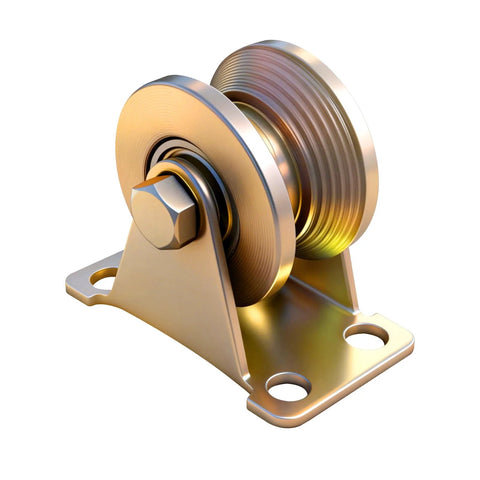 2 Inch V Groove Sliding Gate Wheels Heavy Duty Rigid Casters For Inverted V Track Rails Industrial Roller Set with Galvanized Finish