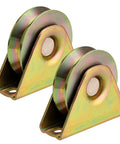 Heavy Duty 2 Pack 3 Inch V Groove Sliding Gate Wheels With Bracket For V Track Rail, corrosion resistant galvanized steel
