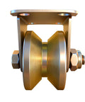 2 Inch V Groove Sliding Gate Wheels Heavy Duty Rigid Casters For Inverted V Track Rails Industrial Roller Set, side view