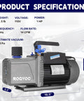 Heavy Duty 14 CFM Vacuum Pump 1 HP Dual Stage Rotary Vane For HVAC Auto Systems 110V 60Hz Deep Vacuum To 25 Microns Built To Last