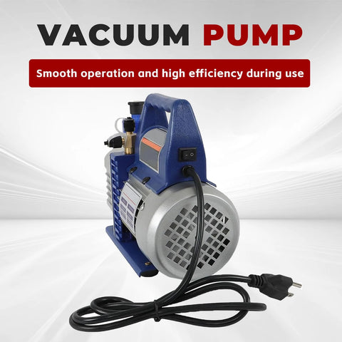 Heavy Duty Vacuum Pump For HVAC Systems 110V 4.5 CFM Single Stage One Third HP For R134a R12 R22 R502 Refrigerants Aluminum Shell