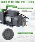 Heavy Duty Four Point Five CFM HVAC Vacuum Pump With One Third Horsepower Motor, built-in thermal protection, cool gray by Lichamp