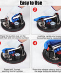 Beefed Up Heavy Duty Vacuum Suction Cup Lifter For Glass And Large Appliances with Built In Pressure Gauge in use instructions.