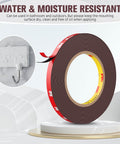 Heavy Duty Double Sided Mounting Tape Waterproof Foam Tape 33 Feet Long 0.39 Inch Wide for LED Lights and Home Decor