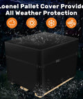 Heavy Duty 900D Pallet Cover For 49 By 41 By 49 Inches Waterproof Tarp With Zipper Reinforced Rope And Four Buckles