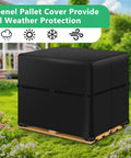 Black Zipper Pallet Cover 900D Heavy Duty Waterproof Pallet Cover Fits Large Pallets Up To 49.2 In By 41.33 In By 49.21 In