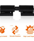 2 Pack Heavy Duty Weld On Barrel Hinges 5 Inch, Greaseable Steel Gate Hinges with Ball Bearings, shown with installation icons
