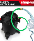 Heavy Duty 12 Gallon Wet Dry Vacuum With Built In Water Pump 5.0 Peak HP 2.5 Inch Diameter 8 Foot Hose 12 Foot Cord Black for home cleanup