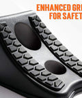 Close-up of Heavy Duty Wheel Chocks For Cars And Travel Trailers, Stackable Space Saving Anti Slip Wedges With Rock Solid Grip by TONDA