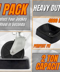 Jack Wheel Chock Dock Block Fits 6 Inch Caster Wheels Heavy Duty Reinforced Rubber Stabilizer Prevents Rolling