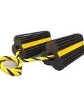 Heavy Duty Wheel Chocks With Ropes For Trucks And Trailers, Oil Resistant Rubber, Reflective Stripes, Anti Slip Grip, 7.8 Inches