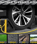 Heavy Duty Wheel Chocks With 39 Inch Rope For Trailers RVs Cars Trucks And ATVs Non Slip Grip On Grass Concrete Slopes
