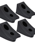 Heavy Duty Wheel Chocks For Cars And Travel Trailers, Stackable Space Saving Anti Slip Wedges With Rock Solid Grip, 8x4.7x4.7 Inches, 4 Pack, Black By TONDA