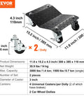✝️ Wheel Dolly, 3000 lbs Car Moving Dolly with dimensions and specifications displayed, set of 2 for smooth car and vehicle movement