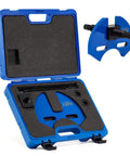 Wheel Hub Removal Tool Kit with carrying case, includes remover plate and accessories for 5, 6, 8 lug hubs on cars and trucks.