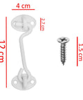Built Tough 4 Inch Heavy Duty Hook And Eye Latch For Barn Doors And More, Powder Coated Stainless Steel Security Latch With 4 Mounting Screws