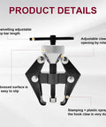Heavy Duty Battery Terminal And Wiper Arm Puller Kit with adjustable claw and embossed surface for easy arm removal.