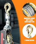 Heavy Duty Wire Rope Puller With Double Hook Lifting Tool, mini tightener 4T, showcasing hooks and hardened steel structure