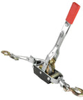 Heavy Duty Wire Rope Puller With Double Hook Lifting Tool Mini Tightener 4T shown with steel construction and dual hooks