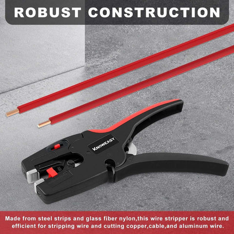 Heavy Duty Wire Stripper And Cutter Two In One For 7 To 32 AWG Wires 0.03 Mm2 To 10 Mm2 Versatile Stripping Tool on gray surface.