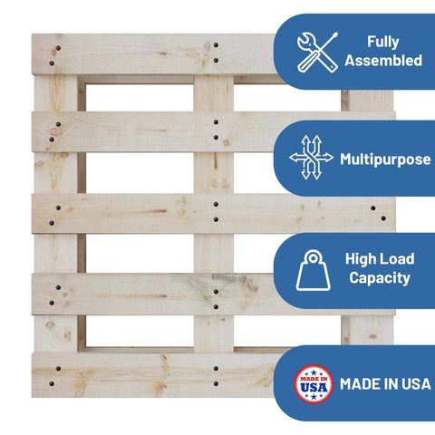 Beefed Up Heavy Duty 2-Way Entry Wooden Pallet 31x24x5 Inches For Forklift And Pallet Jack Load Handling Industrial Hardwood Floor Pallet Durable