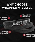 X3 Fabric Wrapped V Belt For Lawn Mower And Small Engine Equipment Bestorq Beefy Heavy Duty Wrapped Rubber V Belt with features