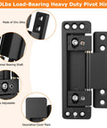 Slim Concealed Hidden Door Hinges 2Pack Heavy Duty Adjustable Invisible Hinge Kit For Secret Doors Bookcase Shelf And Murphy Doors