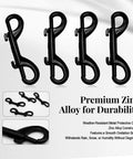 Heavy Duty Double Ended Snap Hooks 3.5 Inch Zinc Alloy Trigger Clips With Stainless Steel Spring 110 Lb Load for Versatile Use