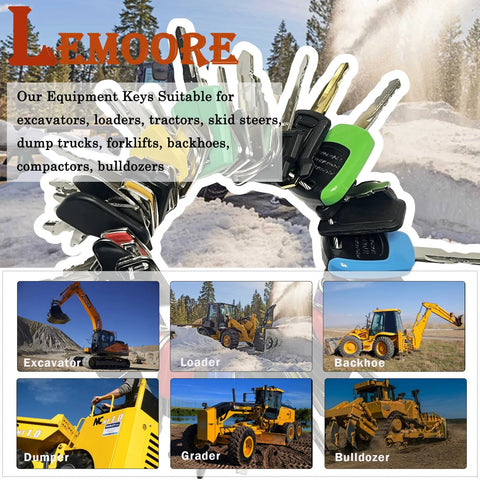 Lemoore 50 Piece Heavy Equipment Keys Master Set for Construction vehicles like excavators, loaders, backhoes, and more.