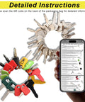 39 Piece Heavy Equipment Keys Master Set with QR code and smartphone for Excavators Dozers Skid Steers Backhoes Forklifts And More