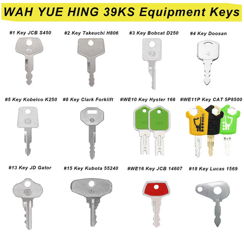 39 Piece Heavy Equipment Keys Master Set For Excavators Dozers Skid Steers Backhoes Forklifts And More Compatible With Major Brands