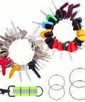 55 Piece Heavy Equipment Keys Master Set For Construction Machinery Ignition Keys displayed in a circular arrangement with accessories