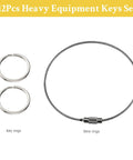 Wire and key rings from Heavy Equipment Keys Master Set with 12 Ignition Keys for Excavators Loaders Backhoes Tractors Dump Trucks Bulldozers and More Compatible with Cat Caterpillar John Deere Komatsu Bobcat Hyster Takeuchi Case Kobelco Lucas New Holland Construction Equipment