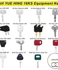 16 Piece Heavy Equipment Master Keys Set For Excavators Dozers Skid Steers Forklifts And Rollers Universal Compatibility With Cat John Deere JCB Kubota Hyster Hitachi Volvo Komatsu JLG Takeuchi And More Durable Key Kit For Contractors