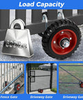 Heavy Duty Gate Wheel Set With Rubber Carriers And Adjustable Double U Bolts For Driveway Fences, 600Lb Capacity