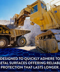 Large excavator and dump truck at construction site, demonstrating usage of Ultra Heavy Duty Red Grease 14 Oz Tubes 10 Pack Waterproof High Temp Lubricant for Metal Surfaces NLGI 2 Wheel Bearing Grease for Semi Trucks and Heavy Machinery Chassis and Bearings.