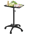 Salon Rolling Tray Cart With Height Adjustable Aluminum Tray Premium Mobile Tattoo Styling Trolley For Beauty Spa Clinic Anti Corrosion Smooth Quiet 5 Swivel Casters