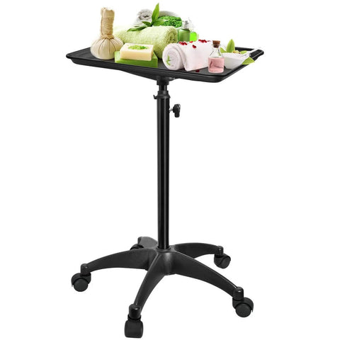 Salon Rolling Tray Cart With Height Adjustable Aluminum Tray Premium Mobile Tattoo Styling Trolley For Beauty Spa Clinic Anti Corrosion Smooth Quiet 5 Swivel Casters