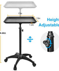 Salon Rolling Tray Cart With Height Adjustable Aluminum Tray Premium Mobile Tattoo Styling Trolley for Beauty Spa Clinic