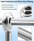 Right hand 3/4 inch Heim joint rod end with jam nut, showcasing 5/8 inch bore, carbon steel, zinc finish, for heavy duty applications.