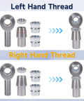 3/4 Heim Joints Rod End Kit with Right and Left Hand Threads, 0.75 Chromoly Suspension and Steering Set components shown separately