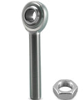 Right hand 3/4 inch Heim joint rod end with jam nut, 3/4 inch bore, 4 inch length, carbon steel, zinc finish for steering applications