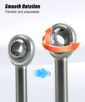 Right hand 3/4 inch Heim joint rod end with jam nut, showing smooth rotation and flexibility, zinc finish for steering and suspension