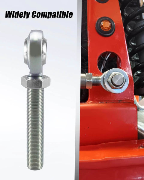 Right hand 3/4 inch Heim joint rod end with jam nut, 3/4 inch bore and 4 inch length, heat treated carbon steel with linkage application