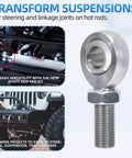 5/8 Heim Joint Rod End Bearing with Jam Nut, RH 5/8-18 Thread x 0.625 Bore Chromoly Panhard Rod End Kit for Steering, Suspension