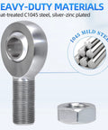 5/8 Heim Joint Rod End Bearing with Jam Nut, RH 5/8-18 Thread x 0.625 Bore Chromoly close-up of heavy-duty materials